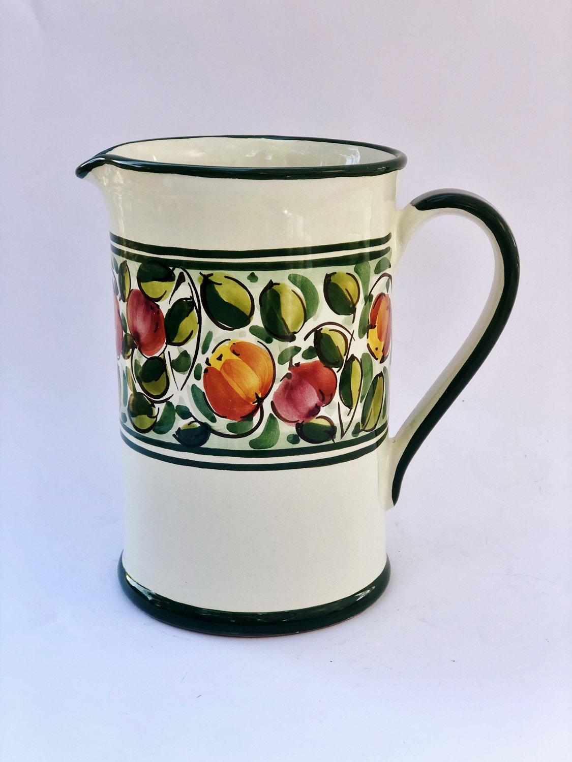 Brocca Cilindrica floreale – Ceramiche Artigianali